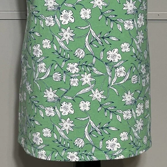 Denim & Company D & Co Floral Perfect Jersey Split V-Neck Tunic Tank Soft Jade S - Picture 9 of 12